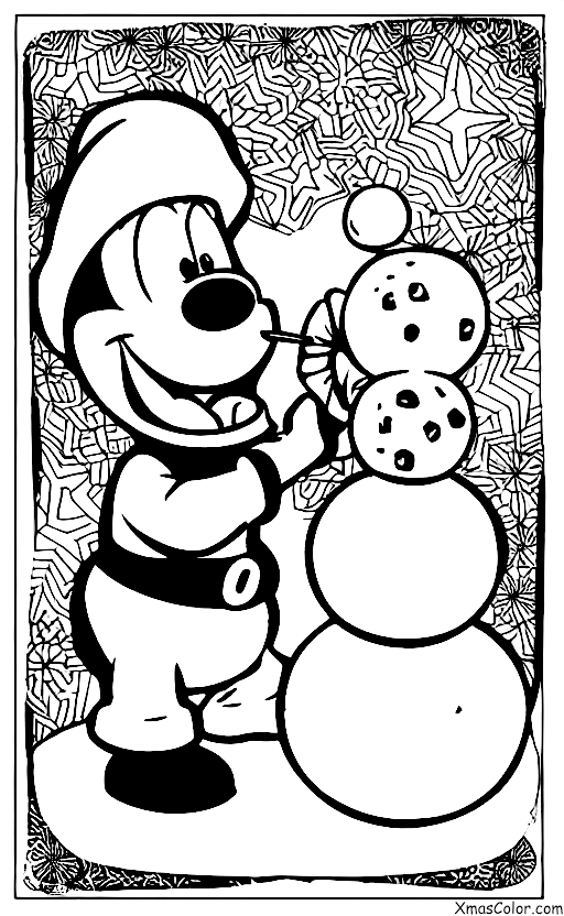 Christmas / Disney Christmas: Goofy building a snowman