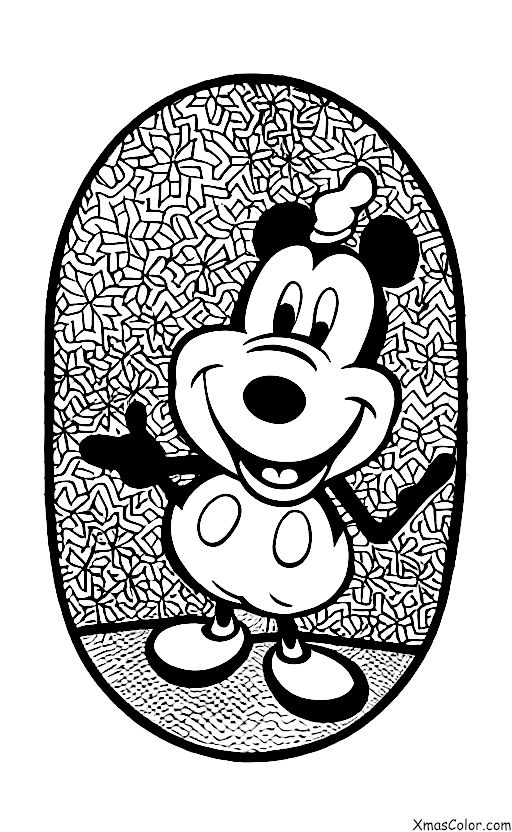 Christmas / Disney Christmas: Mickey Mouse roasting chestnuts on an open fire