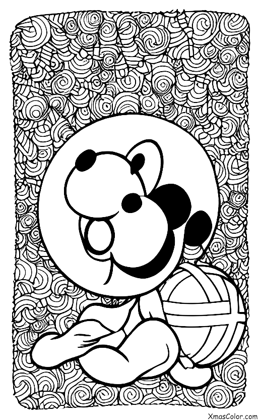 Christmas / Disney Christmas: Pluto playing with a Christmas ball