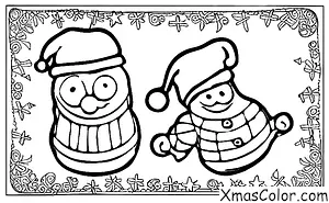 Christmas / Eggnog: A glass of eggnog with a Santa hat