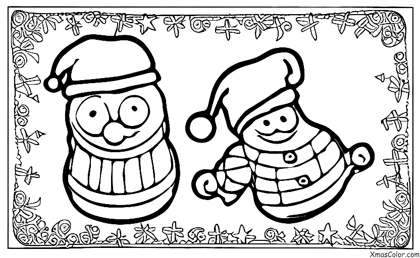 Christmas / Eggnog: A glass of eggnog with a Santa hat