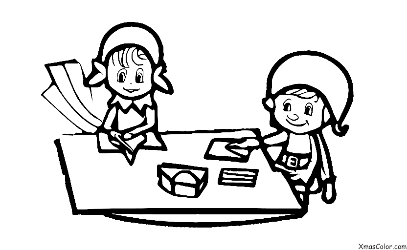 Christmas / Elves: An elf doing paperwork