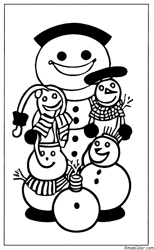 Christmas / Friends: 4 Friends Making A Snowman