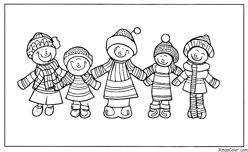 Christmas / Friends: Christmas friends playing in the snow