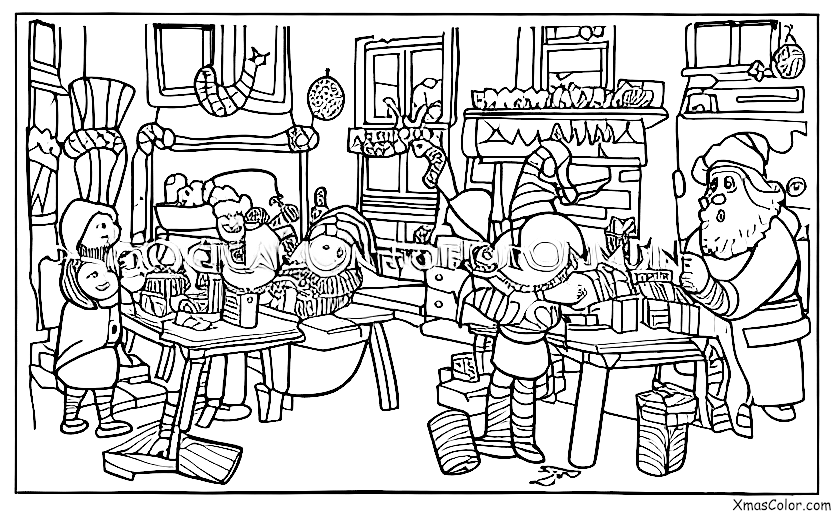 Christmas / Friends: Santa in his workshop