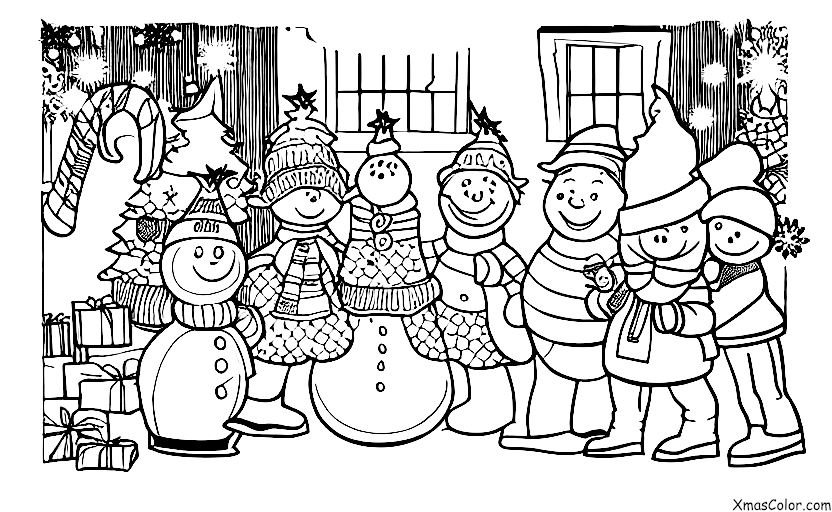 Christmas / Frosty the Snowman's Friends: Frosty and his friends decorating a Christmas tree