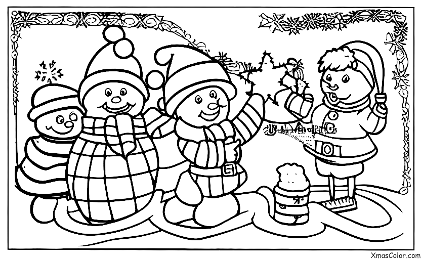Christmas / Frosty the Snowman: Frosty the Snowman making a snow angel