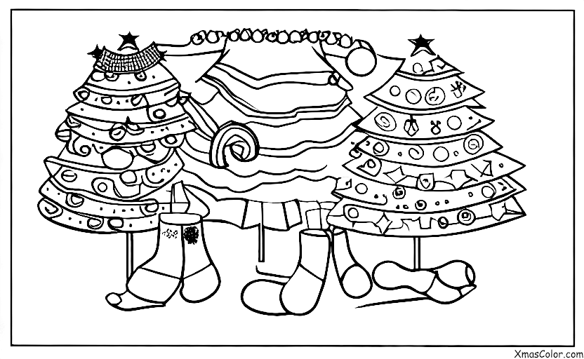 Christmas / Funny Christmas: A Christmas tree that is decorated with odd items