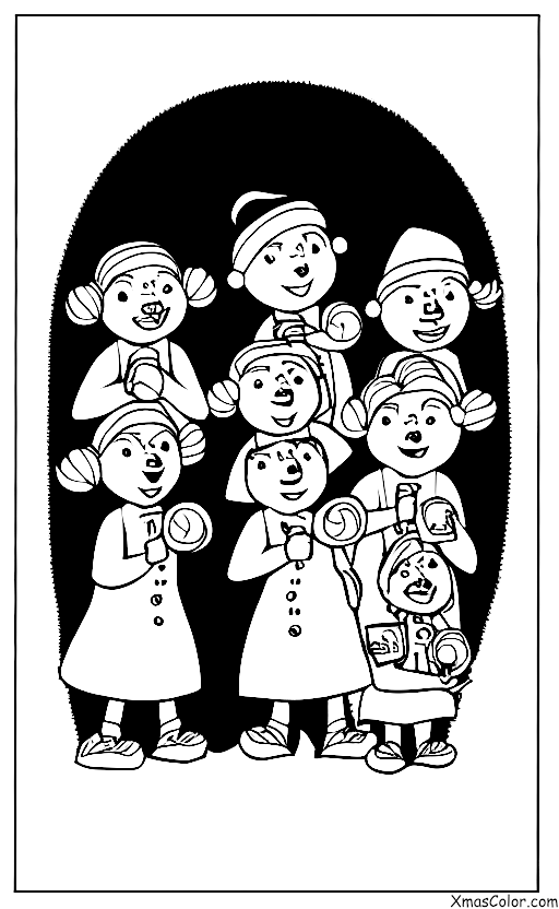 Christmas / Funny Christmas: A group of carolers that are singing off-key