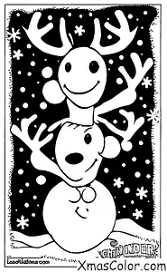 Christmas / Funny Christmas: A reindeer with a red nose