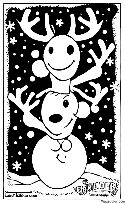 Christmas / Funny Christmas: A reindeer with a red nose