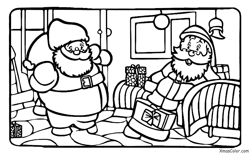 Christmas / Funny Christmas: Santa Claus stuck in the chimney