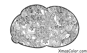 Christmas / Hanging Christmas Ornaments: A Christmas tree with ornaments