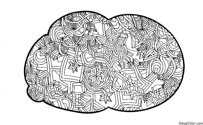 Christmas / Hanging Christmas Ornaments: A Christmas tree with ornaments