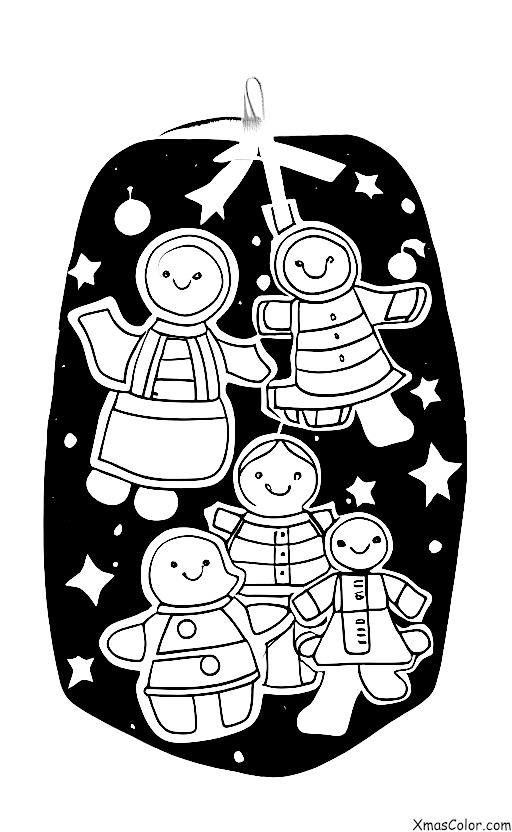 Christmas / Hanging Christmas Ornaments: A family hanging ornaments together