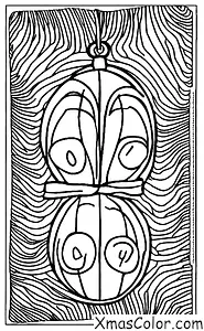 Christmas / Hanging Christmas Ornaments: An ornament hanging on a doorknob