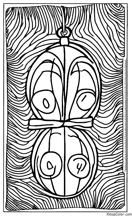 Christmas / Hanging Christmas Ornaments: An ornament hanging on a doorknob