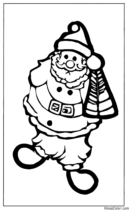 Christmas / Hanging Christmas Ornaments: Santa and his elves hanging Christmas ornaments