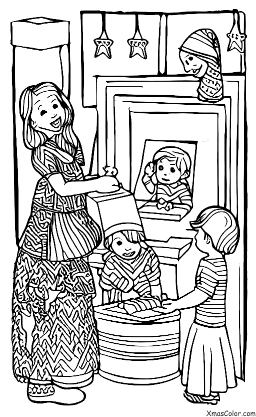 Christmas / Hanukkah: A gift being opened on Hanukkah