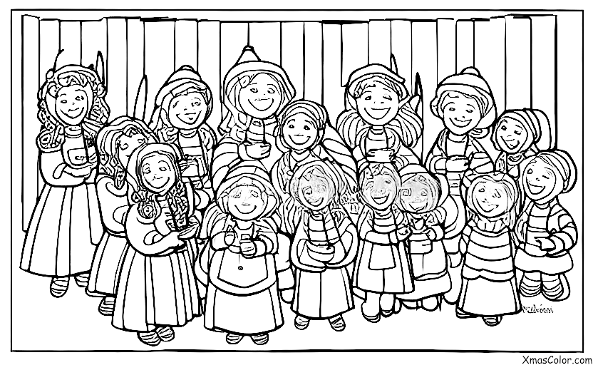 Christmas / Hark! The Herald Angels Sing: A group of carolers singing
