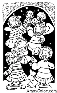 Christmas / Hark! The Herald Angels Sing: Children skating on a pond