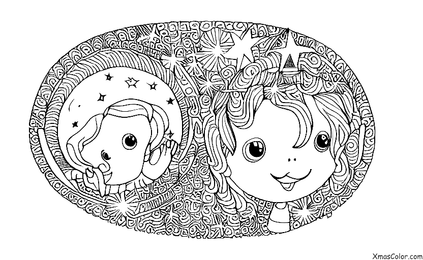 Christmas / Hark! The Herald Angels Sing: The angelic choir flying through the night sky