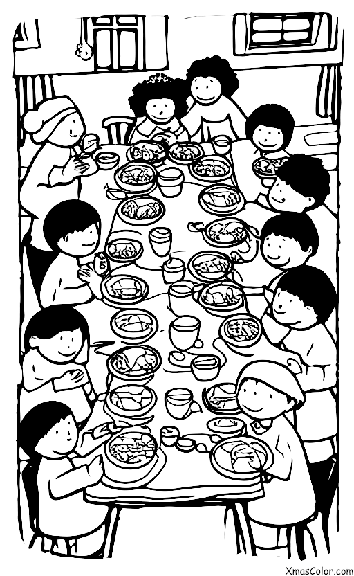 Christmas / Hope: A group of friends sharing a meal