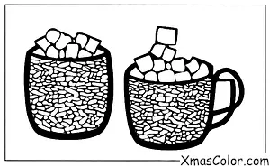 Christmas / Hot Cocoa: A mug of hot chocolate with marshmallows