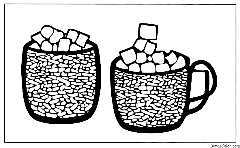 Christmas / Hot Cocoa: A mug of hot chocolate with marshmallows