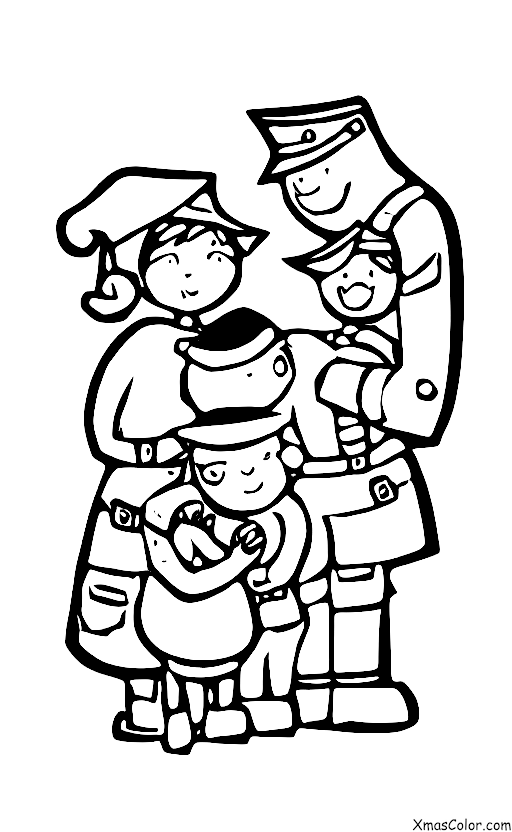 Christmas / I'll Be Home for Christmas: A soldier hugging his family