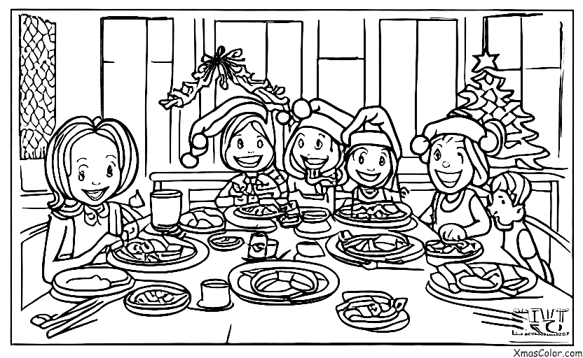 Christmas / Indoor Christmas activities: Eating Christmas dinner