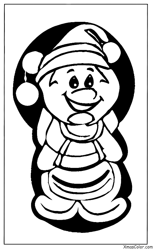 Christmas / Jingle Bells: A jingle bell on Santa Claus