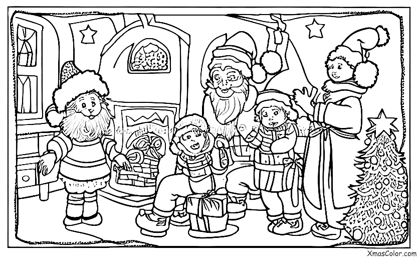 Christmas / Jolly Old Saint Nicholas: Jolly Old Saint Nicholas going down the chimney