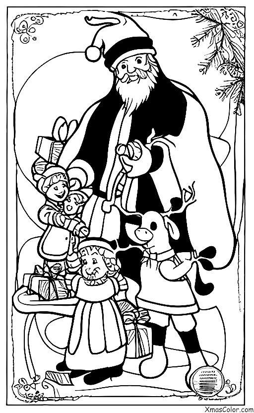 Christmas / Jolly Old Saint Nicholas: Jolly Old Saint Nicholas with his reindeer