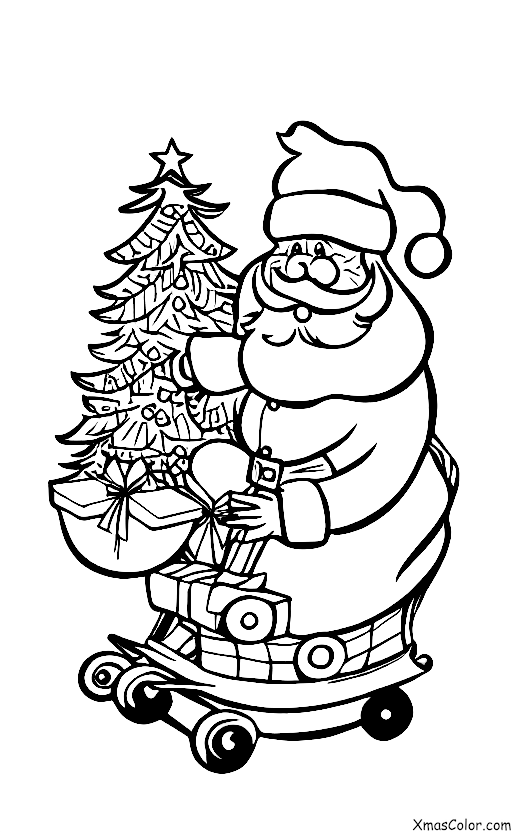 Christmas / Jolly Old Saint Nicholas: Santa getting his sleigh ready