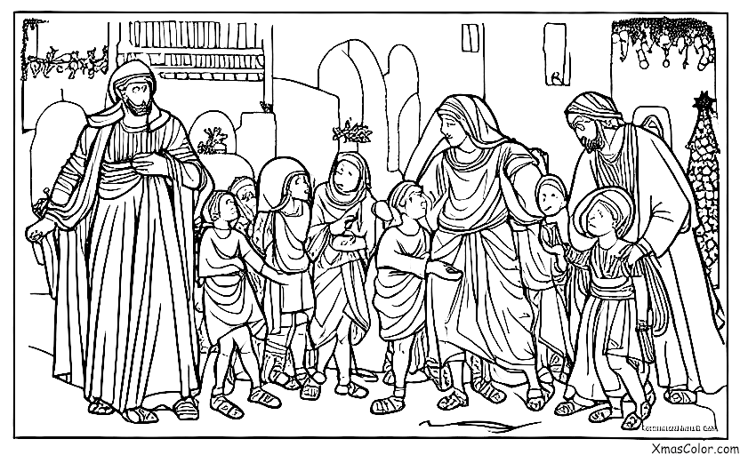 Christmas / Joseph: Joseph and Mary arriving in Bethlehem