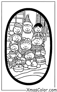 Christmas / Joy to the World: A group of children playing in the snow