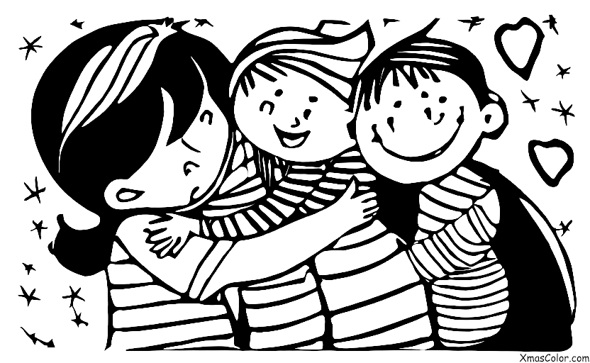 Christmas / Love: A boy hugging his mom