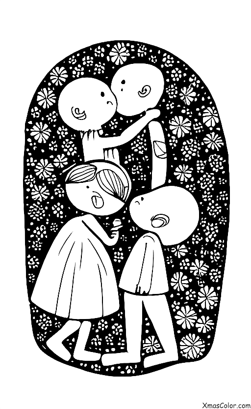 Christmas / Love: A couple kissing under the mistletoe