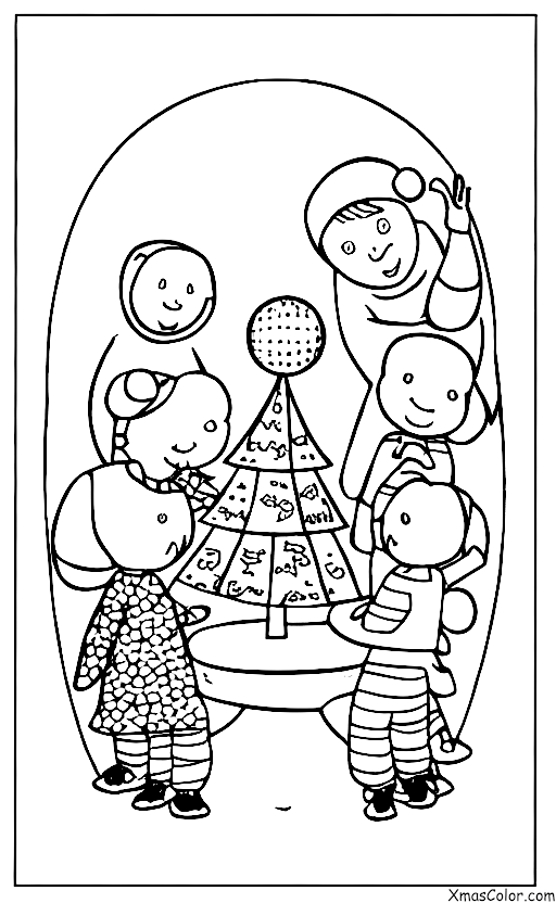 Christmas / Love: A family sitting around the Christmas tree