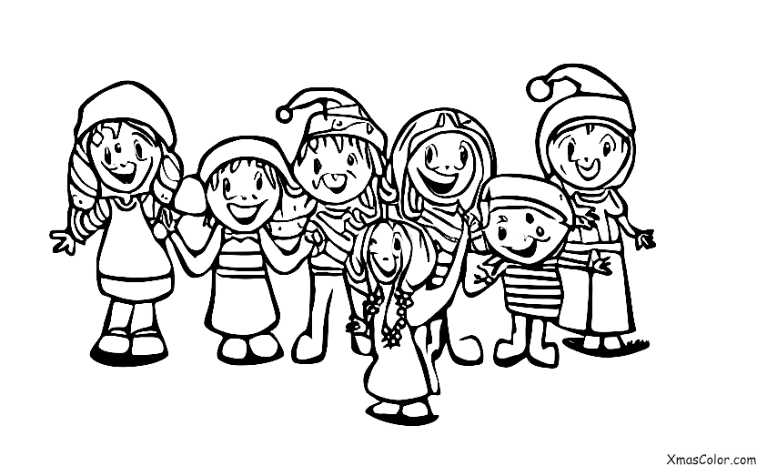 Christmas / Love: A group of friends singing Christmas carols together