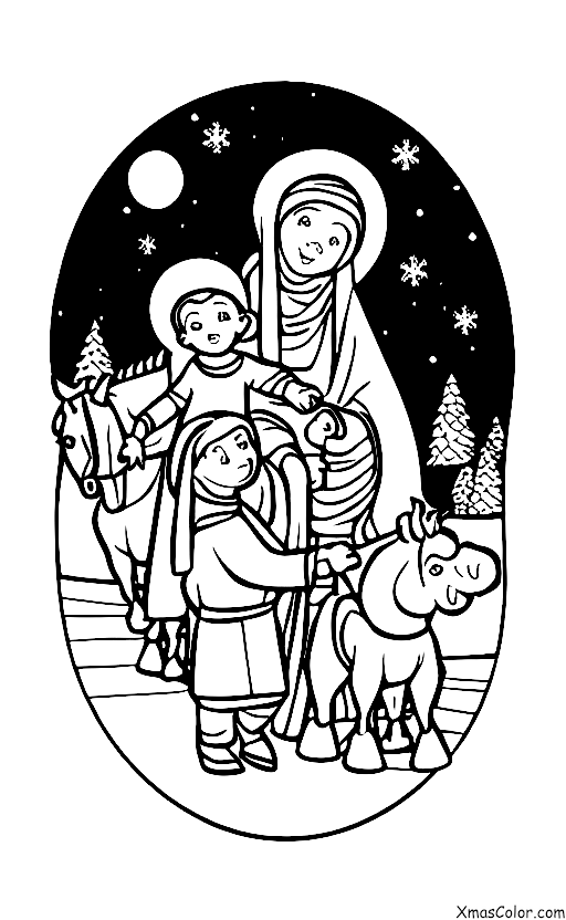 Christmas / Mary: Mary and Joseph on their way to Bethlehem