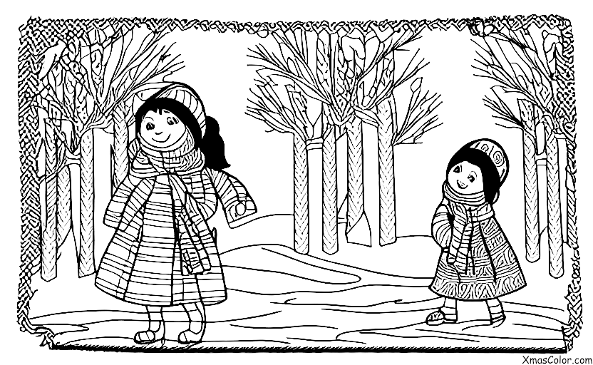 Christmas / Mary: Mary walking in a winter wonderland