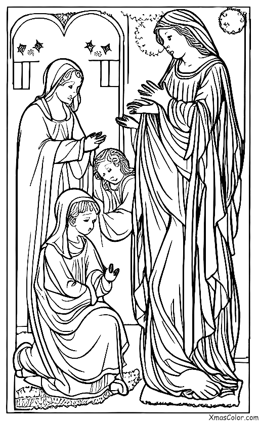 Christmas / Mary: The angel Gabriel visiting Mary