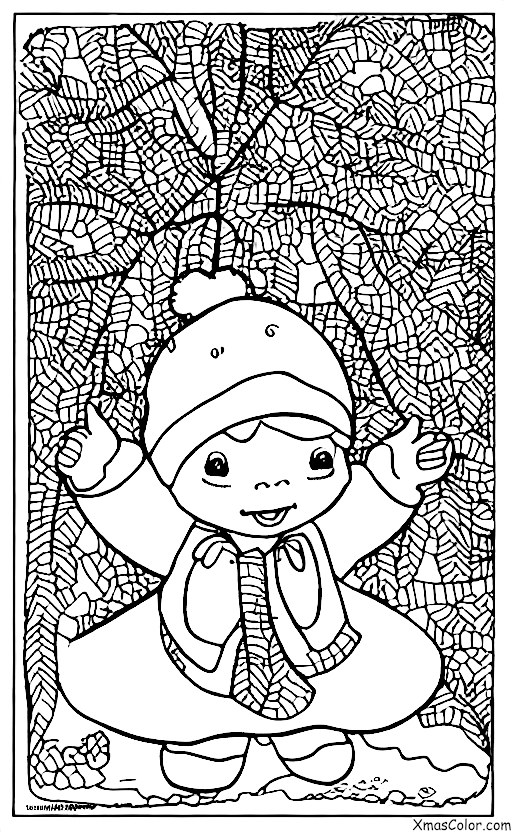 Christmas / Mistletoe: A baby standing under the mistletoe