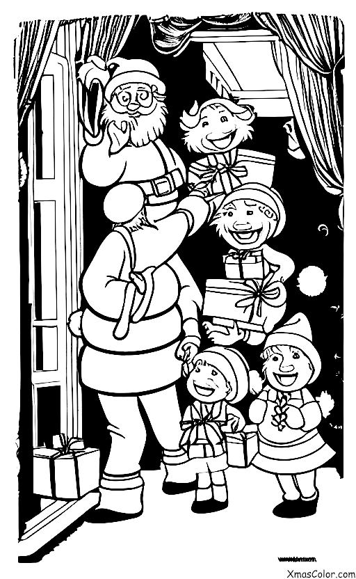 Christmas / Mr. & Mrs. Claus: Mr. & Mrs. Claus delivering presents