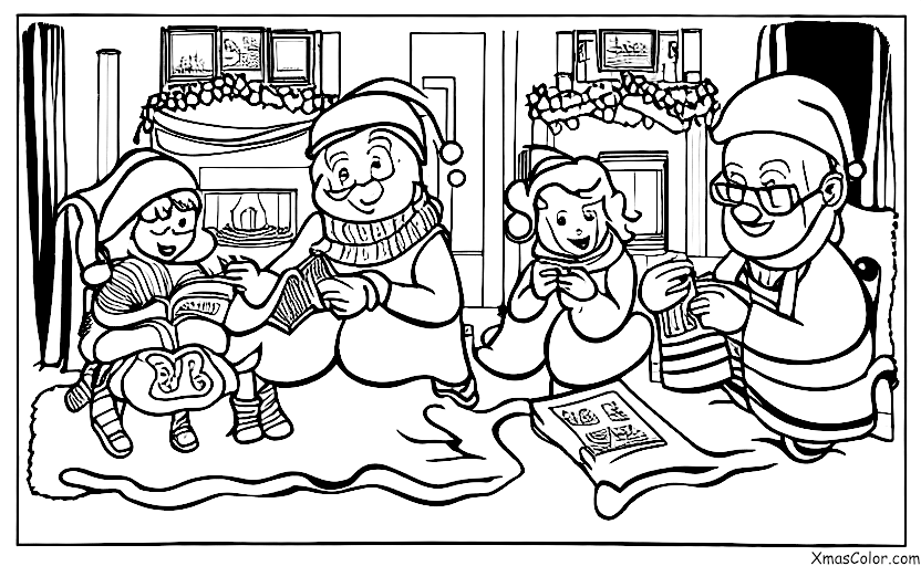 Christmas / Mr. & Mrs. Claus: Mr. & Mrs. Claus in their cozy home