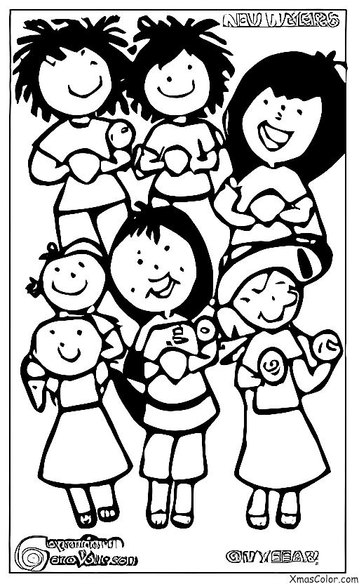 Christmas / New Year's Eve: Children are excited for the New Year