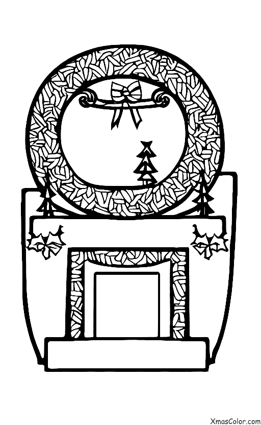 Christmas / O Come, All Ye Faithful: A fireplace with a cozy fire