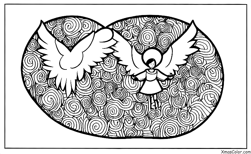 Christmas / Peace: An angel flying in the sky